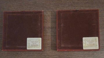 Onbekende kunstenaar - Due quadri su lastra argento 925, Antiek en Kunst