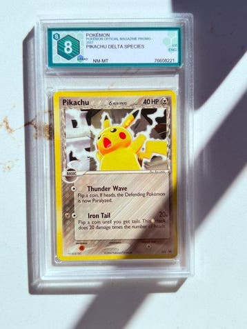 Pokémon - 1 Graded card - Pikachu, Swedish Magazine RARE, Nieuw