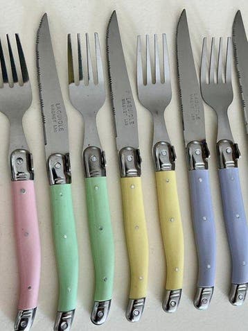 Laguiole , 6 steak messen & 6 steak vorken - Bestekset -