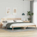 vidaXL Bedframe met hoofdeinde Bruin 200 x 220 cm Massief, Huis en Inrichting, Slaapkamer | Bedden, Verzenden, Nieuw