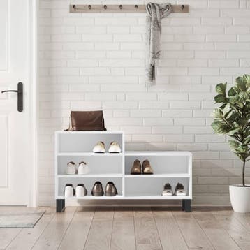 vidaXL Schoenenkast 102x36x60 cm bewerkt hout wit, Verzenden