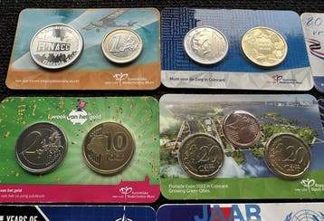 Nederland. Diverse munten/penningen in coincard (15x), Timbres & Monnaies, Monnaies | Pays-Bas