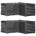 vidaXL Tuinmeubelhoezen L-vormig 2 st 12 oogjes 185x185x90, Verzenden