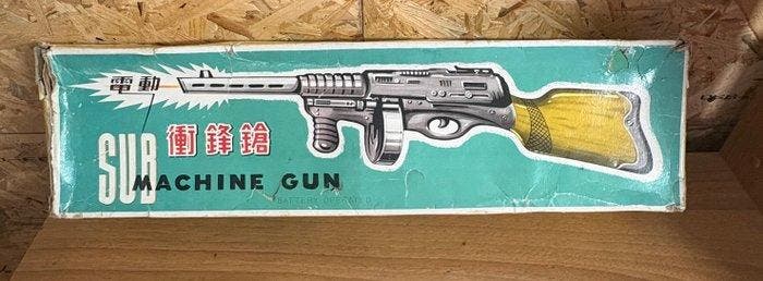 Made in China - ME 601 - Blikken speelgoed - Machine Gun, Antiquités & Art, Antiquités | Jouets