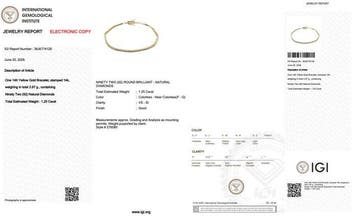 Armband - 14 karaat Geel goud - 1.25ct. tw. Diamant