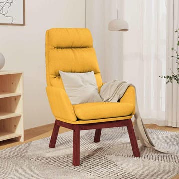 vidaXL Relaxstoel stof mosterdgeel, Verzenden, Nieuw
