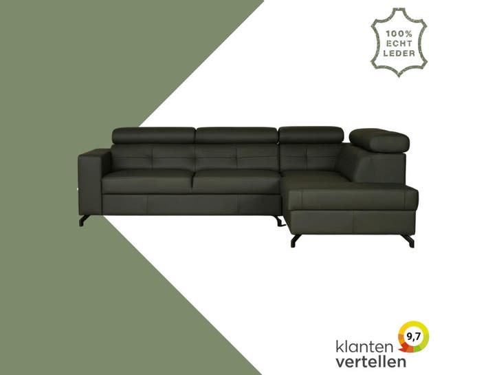 Leren hoekbank Nova - 2,5 zits + longchair, Antiek en Kunst, Antiek | Meubels | Stoelen en Sofa's, Ophalen of Verzenden