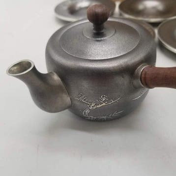 Set theekopjes (7) - Teapot, Tea Caddy & Coasters - Zuiver, Antiek en Kunst