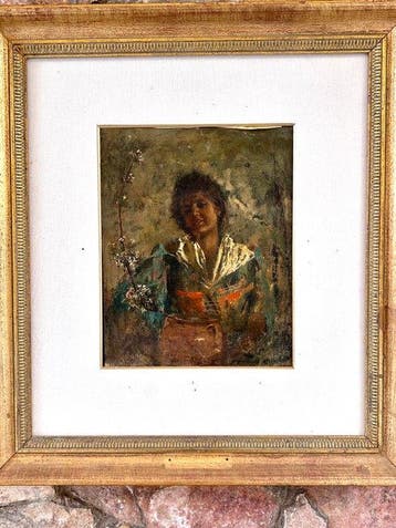 Scuola Napoletana (XIX) - Ritratto di fanciulla