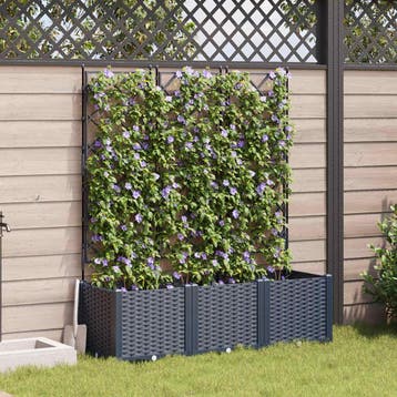 vidaXL Plantenbak 3 st Grijs 120 x 40 x 143 cm PP, Verzenden, Nieuw