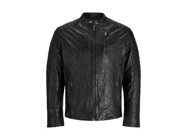 Veiling - Jack &amp; Jones Richard Leather Jacket Zwart - S, Kleding | Heren, Jassen | Zomer, Nieuw