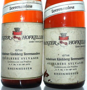 1971 Osthofener Kirchberg Huxelrebe + Silvaner Beerenauslese, Collections, Vins