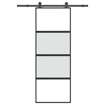 vidaXL Schuifdeur met beslag 76x205 cm gehard glas en, Doe-het-zelf en Bouw, Deuren en Vliegenramen, Verzenden, Nieuw