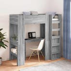 vidaXL Stapelbedframe met Bureau Grijs Sonoma 75 x 190 cm, Huis en Inrichting, Slaapkamer | Bedden, Verzenden, Nieuw