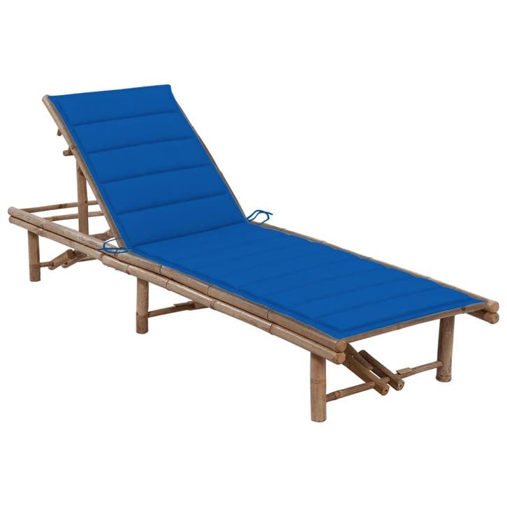 vidaXL Ligbed met kussen bamboe, Jardin & Terrasse, Chaises longues, Envoi