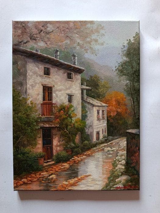 Gabriele Fabris (1958) - Casale antico, Antiek en Kunst, Kunst | Schilderijen | Klassiek