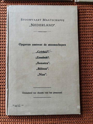 Stoomvaart Maatschapij Nederland - Opgaven omtrent
