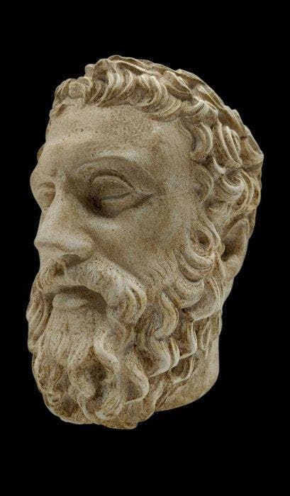 sculptuur, Testa Marco Aurelio - 33 cm - marmerpoeder, Antiek en Kunst, Antiek | Keramiek en Aardewerk