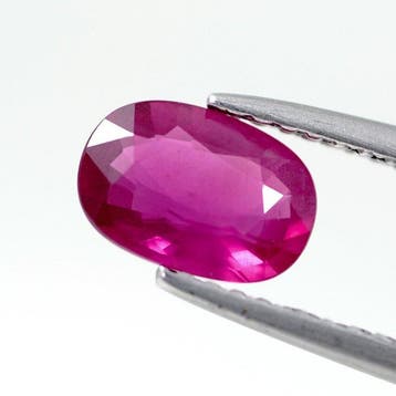 1 pcs Rood, Roze Robijn - 1.01 ct - Lotus Gemology - GEEN, Handtassen en Accessoires, Edelstenen, Nieuw