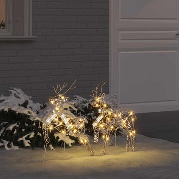 vidaXL LED Rendieren 2 st 40 LEDs Warmwit 44 x 18 x 65,5 cm, Diversen, Verzenden, Nieuw