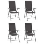vidaXL Tuinstoelen 4 st inklapbaar textileen zwart, Verzenden