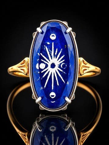 Sans prix de réserve - Bague Bague en lapis-lazuli bleu -
