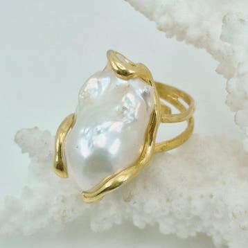 Zilver, Verguld, Zonder reservering - Ring - PERLA BAROCCA