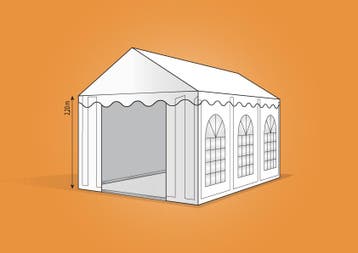 Ambisphere | 4x6m XXL | 2,20m WIT TRANSPARANT, Partytent