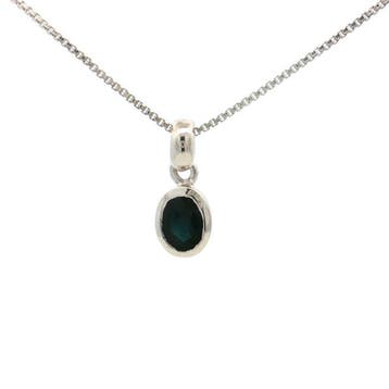 Zonder minimumprijs - Hanger Zilver - 0.95ct. tw. Saffier -, Handtassen en Accessoires, Antieke sieraden