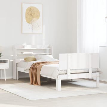 vidaXL Bedframe met hoofdeinde zonder matras 90x200 cm wit, Verzenden
