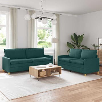 vidaXL bank / zetelstel 2 st Donkergroen Stof, Huis en Inrichting, Zetels | Zetels, Verzenden, Nieuw