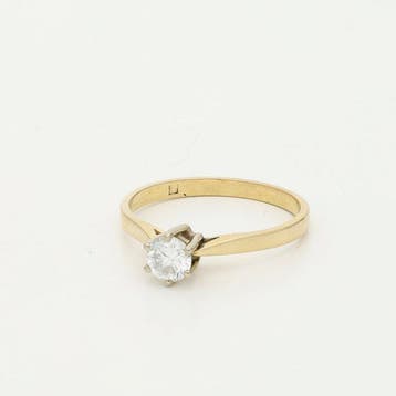 Bague - 18 carats Or jaune - 0.36ct. tw. Diamant (Naturelle)