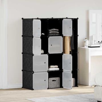 vidaXL Kast met 9 vakken modulair 109x36,5x143 cm zwart en, Verzenden