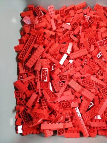 Lego - geen serie - 01. Partij van 1000 rode bouwstenen -, Nieuw