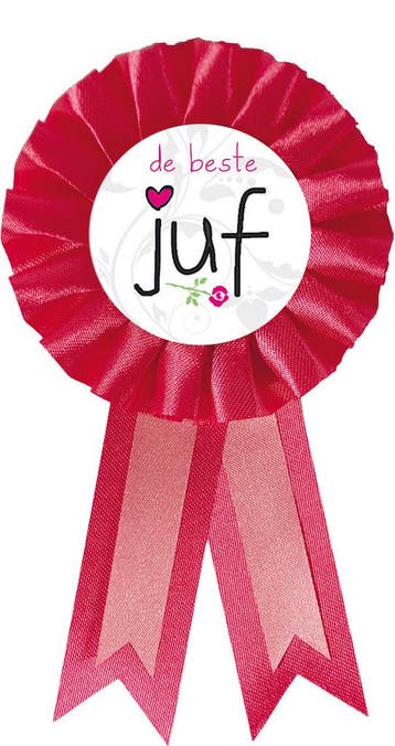 Rozet De Beste Juf 15cm, Verzenden, Nieuw