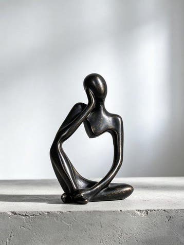 sculptuur, The Thinker - 13 cm - Hars, Bronzen afwerking