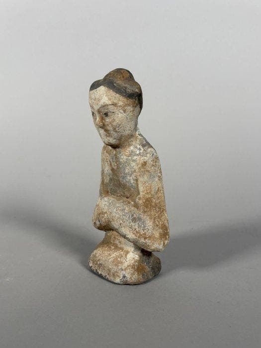 Oud-Chinees, Han-dynastie Terracotta Hofdame Mingqi - 18 cm, Collections, Minéraux & Fossiles