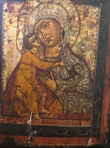 Icône - Mère de Dieu de Fiodor - Bois