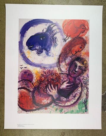 Marc Chagall (1887-1985) - The Blue Goat, 1964 - Artprint -
