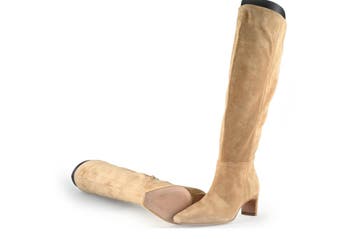 Manfield Laarzen in maat 38 Beige, Kleding | Dames, Hoge laarzen, Verzenden, Beige, Zo goed als nieuw