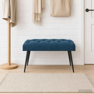 vidaXL Bank met knopen tufting Blauw 80 x 40 x 46 cm Fluweel, Verzenden