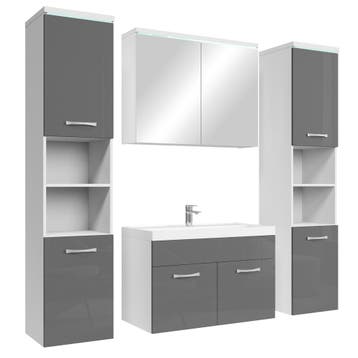 Badkamermeubel Set Paso XL 80 x 40 cm Grijs Badmeubel, Verzenden, Nieuw