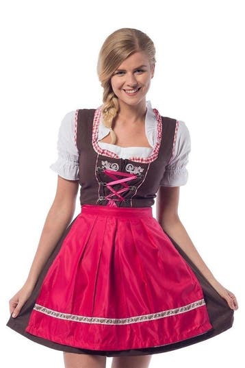Dirndl Jurk Oktoberfest Roze 3 delig, Verzenden, Nieuw