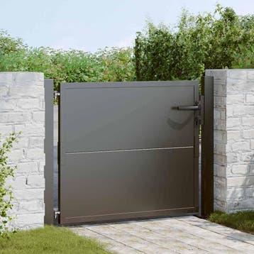 vidaXL Tuinpoort 110 x 105 cm Gepoedercoat staal Zwart, Verzenden