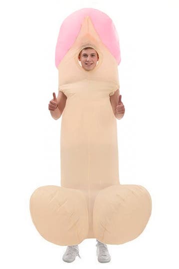 KIMU® Opblaas Kostuum Piemelpak Opblaasbaar Penis Pak Penisp, Ophalen of Verzenden, Nieuw