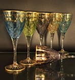 Artemisia - Wijnglas (6) - Kristal, goud 24 karaat - I