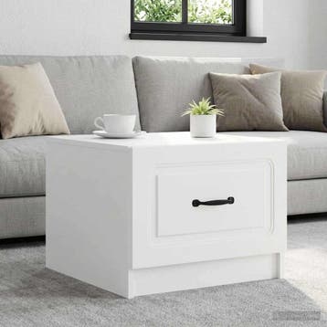 vidaXL Salontafel met lade Wit 49 x 50 x 37 cm Bewerkt hout, Verzenden
