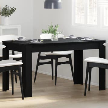 vidaXL Eettafel Zwart eiken 140 x 74,5 x 76 cm Bewerkt hout, Verzenden, Nieuw
