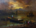 Guido Vuotto (1964) - Pescatori a Mergellina (Napoli), Antiek en Kunst
