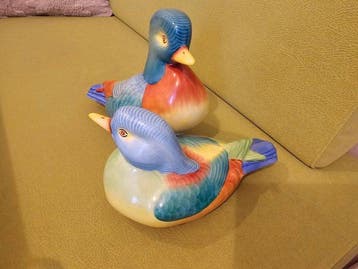 Hollóháza - Figuur - Paar Enten (2) - Porselein, Antiek en Kunst